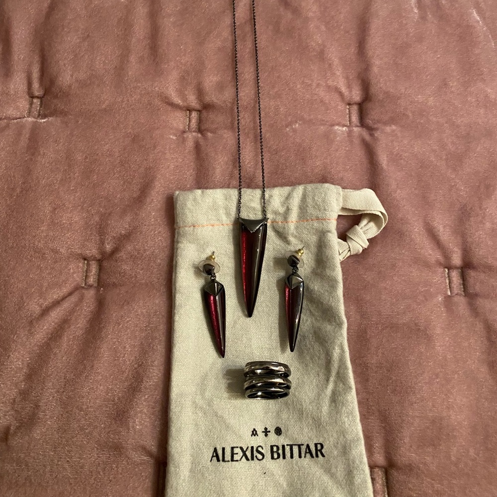 Alexis Bittar Necklace, Earrings and Ring Set